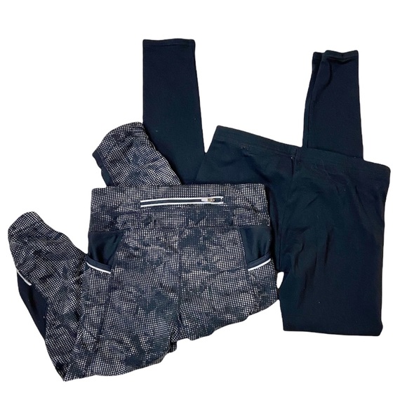 Athleta Leggings LOT of Two - Maze Be Free Knicker XXS & Plain Black Legging XS - Picture 5 of 6